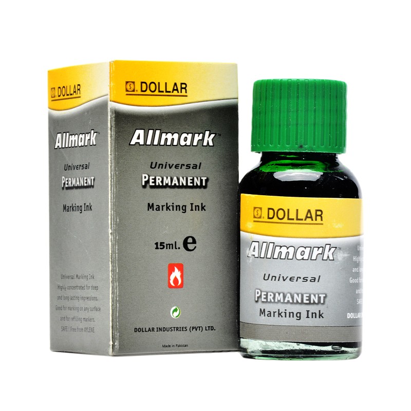 Dollar Allmark Permanent Green Ink - 15ml
